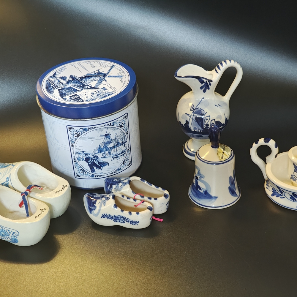 Charming Blue and White Ceramic Decor Set